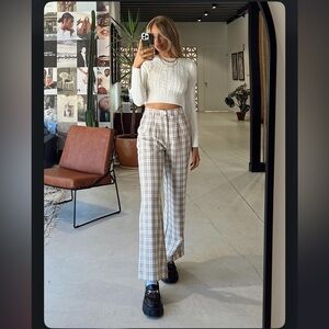 Princess Polly Archer Pants Beige Plaid